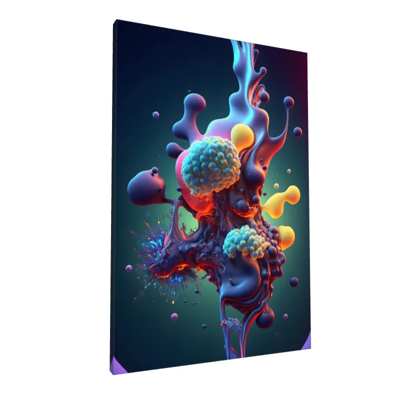 Tablou canvas: Compoziție Abstracție Organică în Culori Vibrante