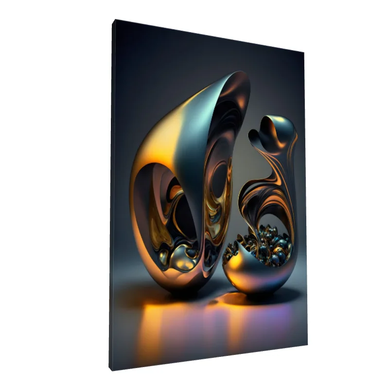 Tablou canvas: Forme Metalice Iluminate în Tonuri Calde