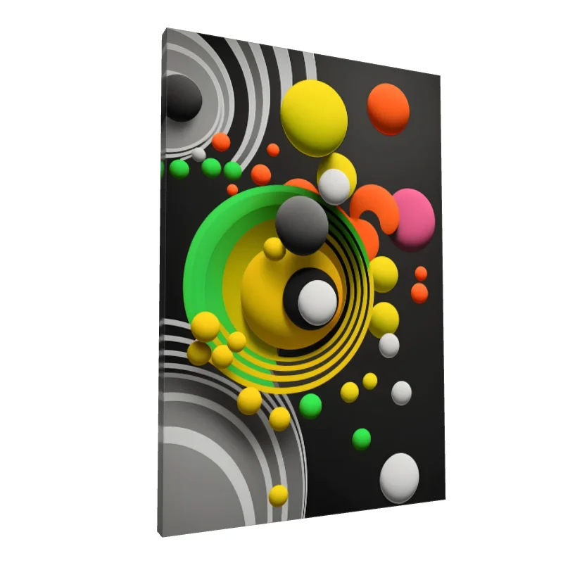 Tablou canvas: Compoziție Geometrică cu Sfere Colorate - Image 1