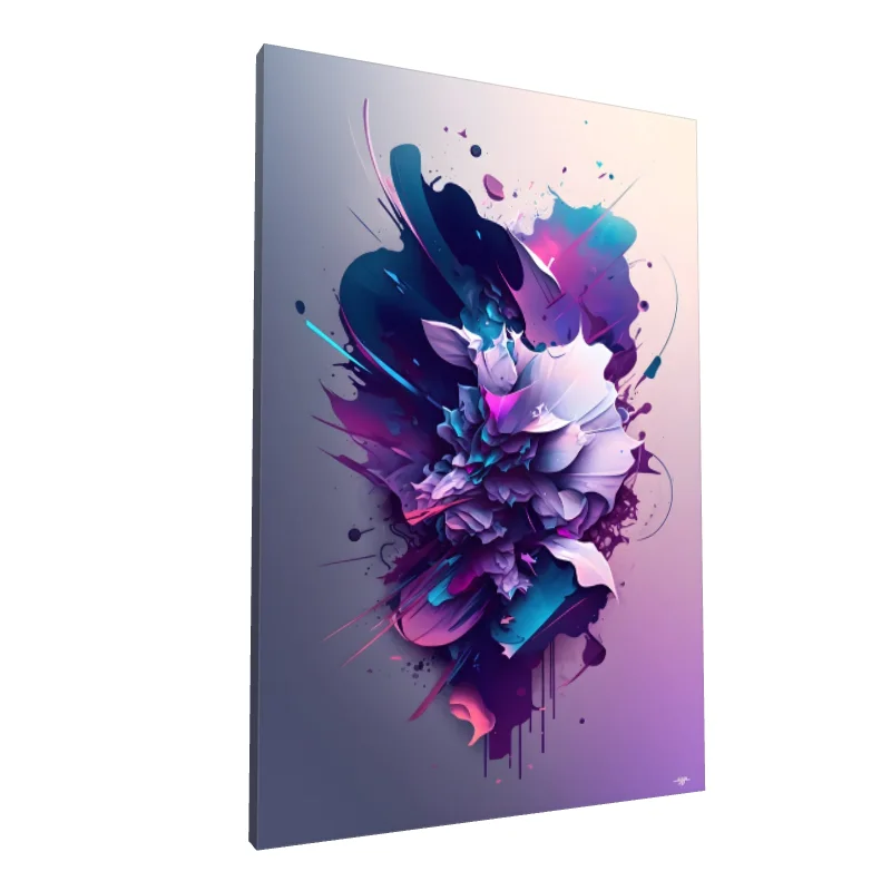 Tablou canvas: Explozie Cromatică Abstractă în Tonuri de Mov - Image 1