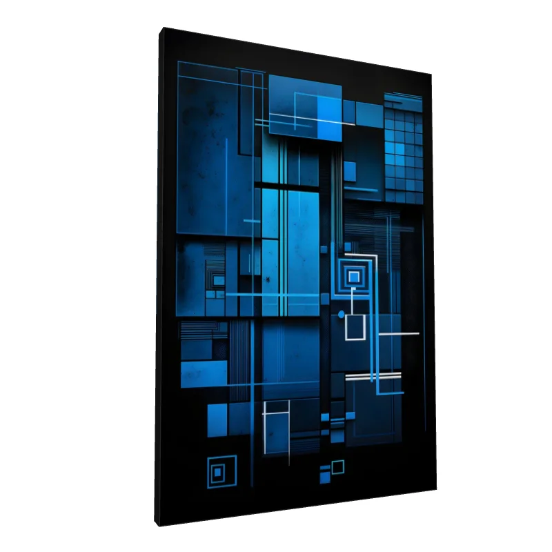 Tablou canvas: Geometrie Albastră în Stil Abstract