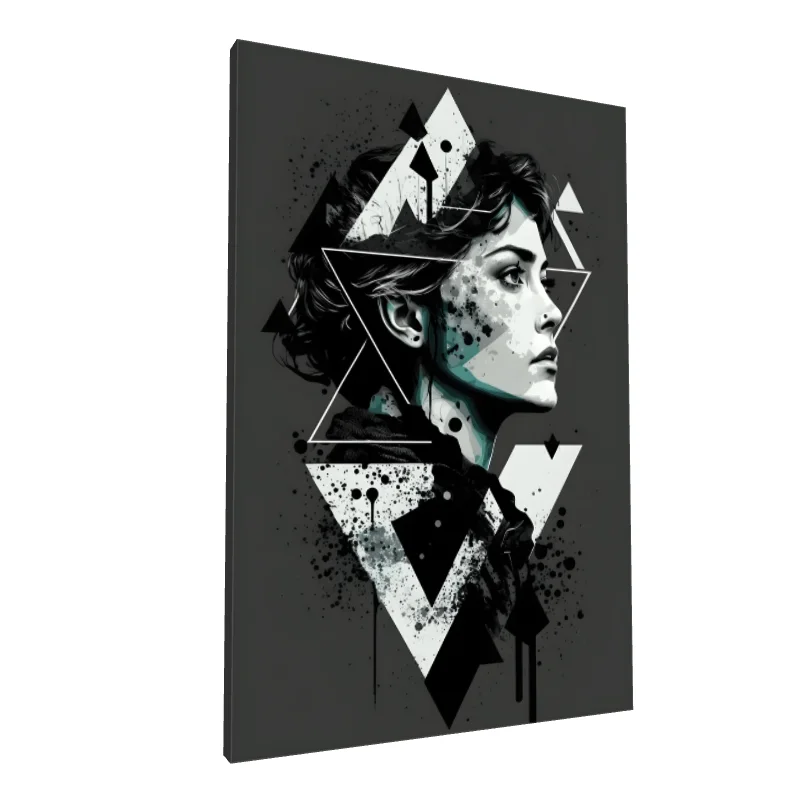 Tablou canvas: Portret Geometric Alb-Negru - Image 1
