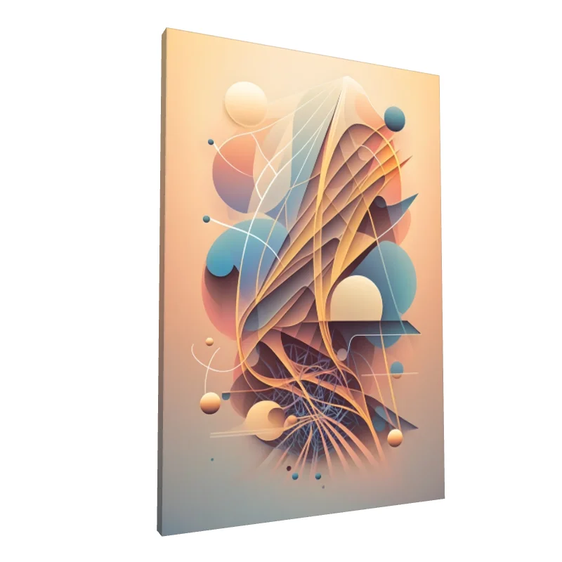 Tablou canvas: Compoziție Geometrică cu Tente Pastelate - Image 1