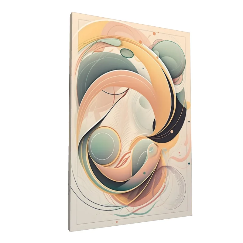 Tablou canvas: Compoziție Curbe și Cercuri Pastelate - Image 1