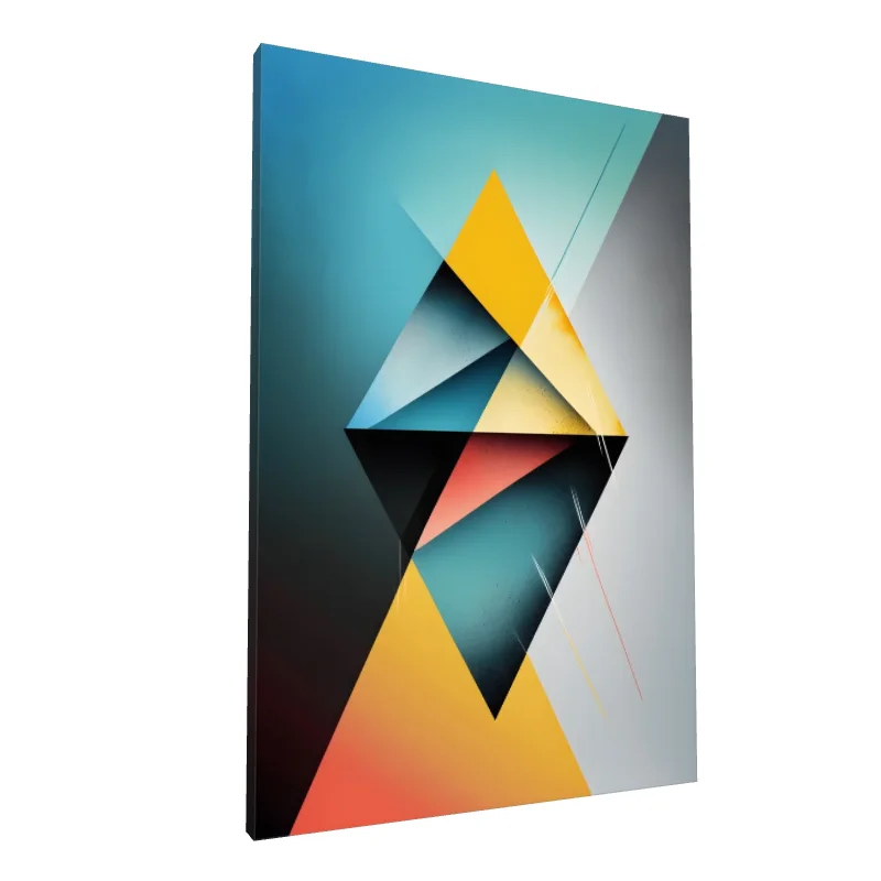 Tablou canvas: Geometrie Abstracție în Culori Vibrante