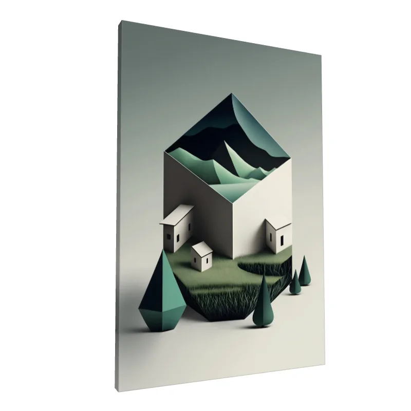 Tablou canvas: Peisaj Montan Abstract Cubic - Image 1