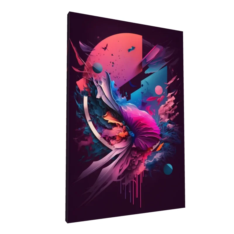 Tablou canvas: Explozie de Culoare și Forme Abstracte