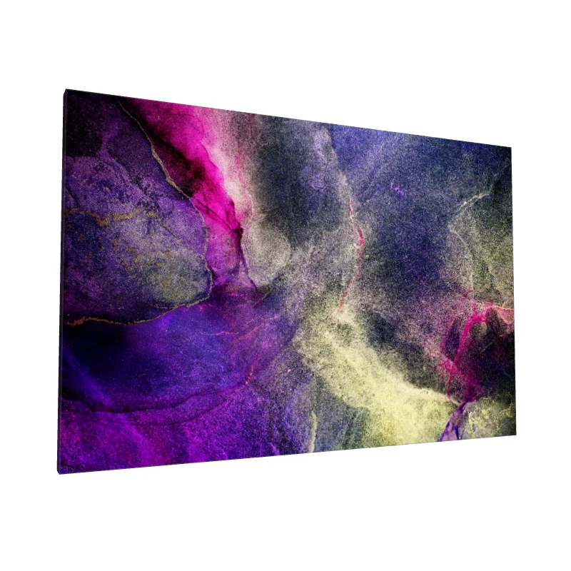 Tablou canvas: Compoziție Abstractă în Tonuri de Mov și Auriu