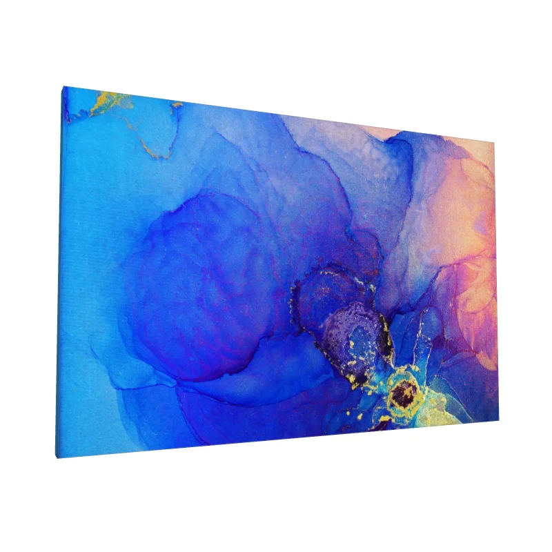 Tablou canvas: Albastru și Auriu Abstract Fluid