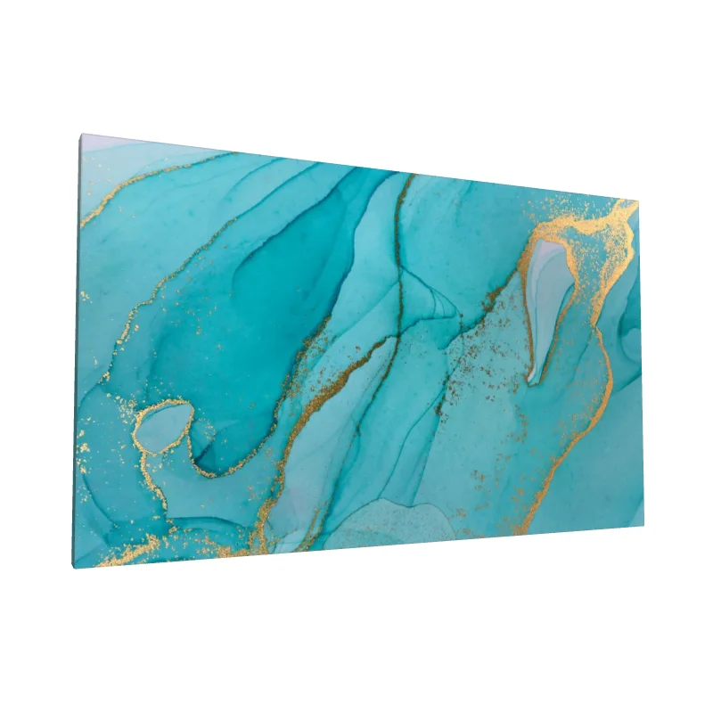Tablou canvas: Compoziție Acvatică cu Accente Aurii - Image 1