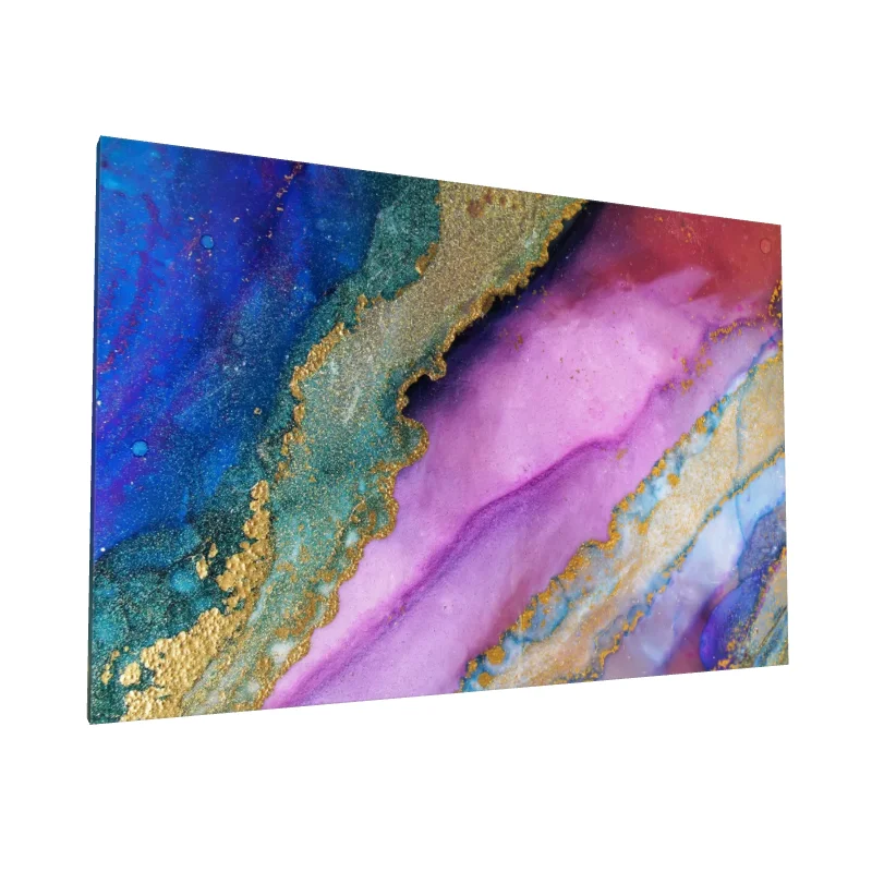 Tablou canvas: Explozie de Culori Vibrante cu Accente Aurii - Image 1