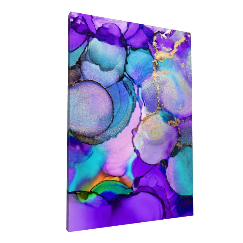 Tablou canvas: Culori Vii în Stil Abstract cu Accente Aurii - Image 1