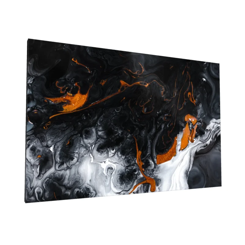 Tablou canvas: Compoziție Abstractă Portocaliu și Negru