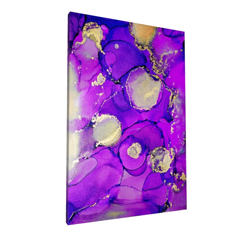 Tablou canvas: Compoziție Abstractă în Violet și Auriu