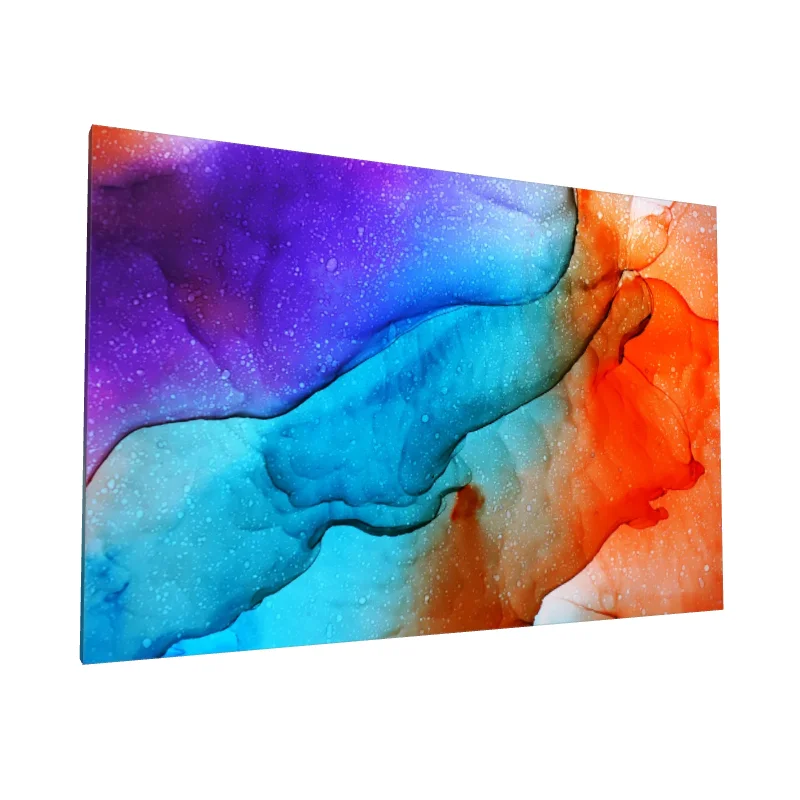 Tablou canvas: Compoziție Dinamică în Tonuri de Albastru și Portocaliu