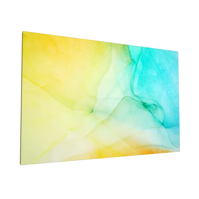 Tablou canvas: Valuri Abstracte în Tonuri de Albastru și Galben - Image 1