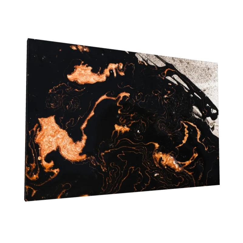 Tablou canvas: Vârtejuri Aurii pe Fundal Negru (2)