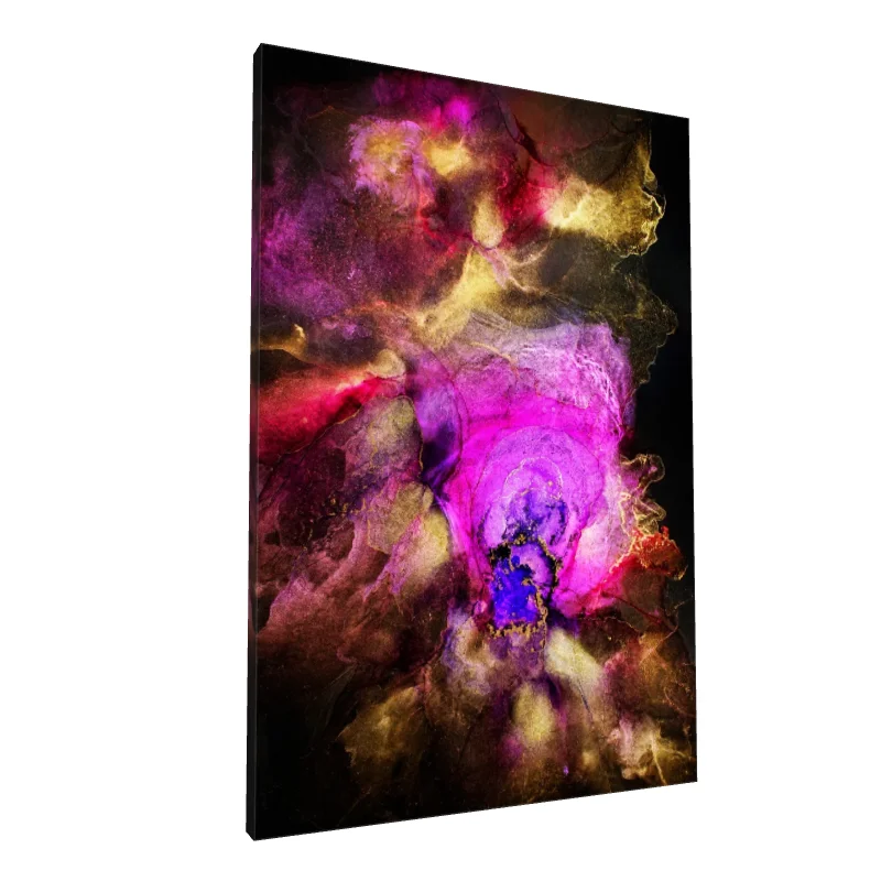 Tablou canvas: Explozie de Culori în Tonuri Aurii și Roz