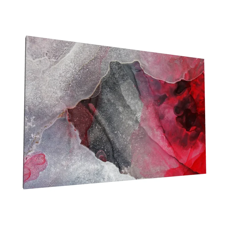 Tablou canvas: Compoziție Abstractă cu Roșu și Gri - Image 1