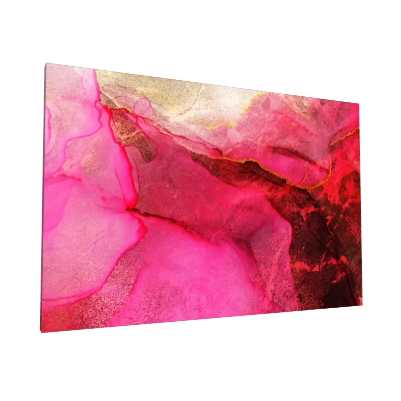 Tablou canvas: Compoziție Abstractă Roz și Roșu - Image 1