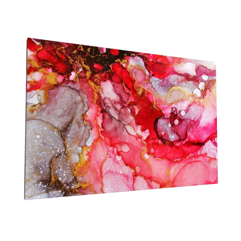 Tablou canvas: Abstracție în Tonuri de Roșu și Aur - Image 1