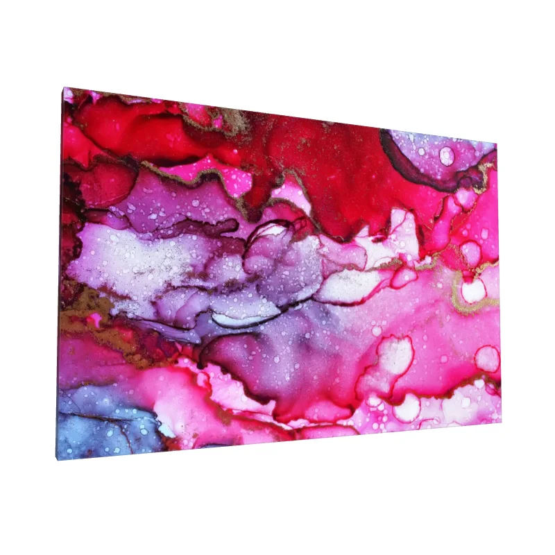 Tablou canvas: Compoziție Vibrantă în Roșu și Mov - Image 1
