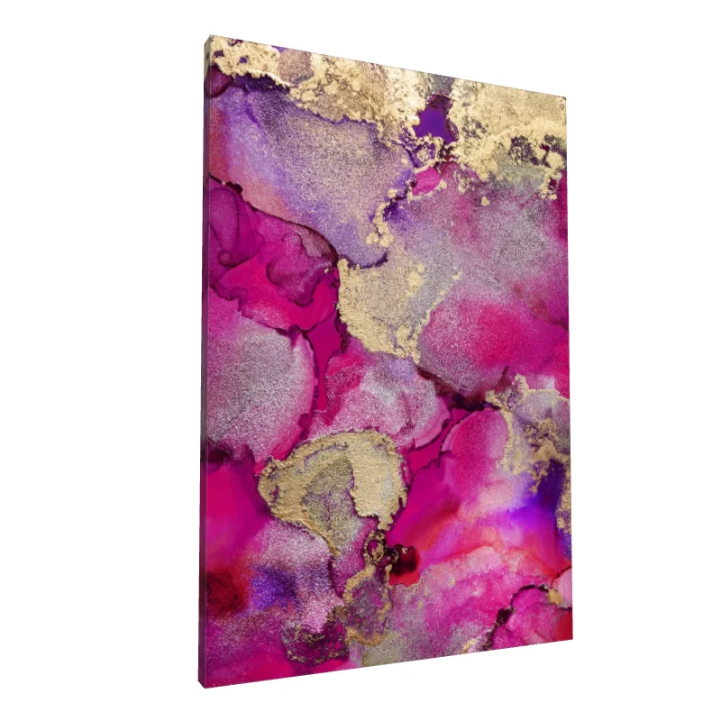 Tablou canvas: Abstracție în Nuante de Fuchsia și Aur