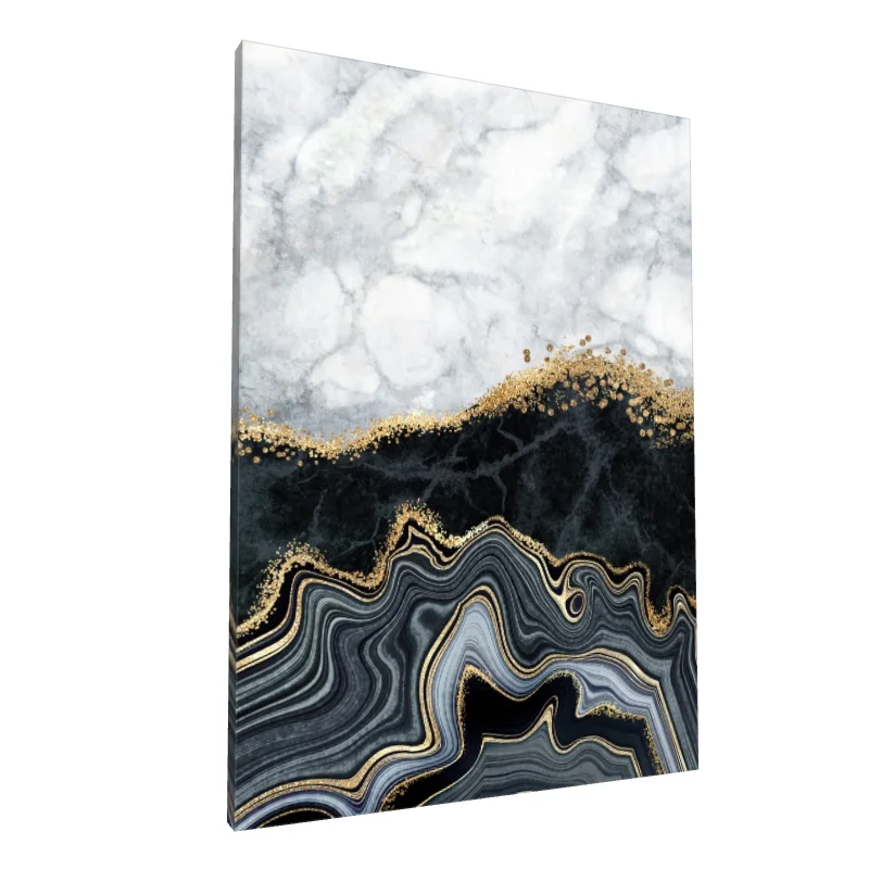 Tablou canvas: Peisaj Abstract cu Detalii Aurii