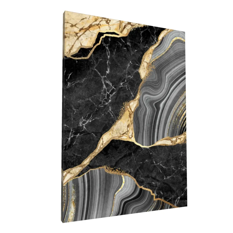 Tablou canvas: Model Marmură Neagră și Aurie