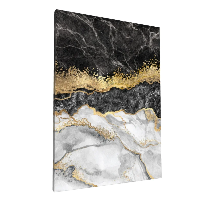 Tablou canvas: Compoziție Abstractă cu Aur și Marmură - Image 1