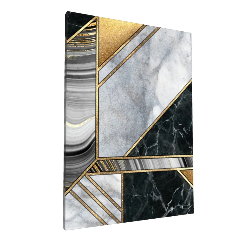 Tablou canvas: Design Geometric cu Accente Aurii - Image 1