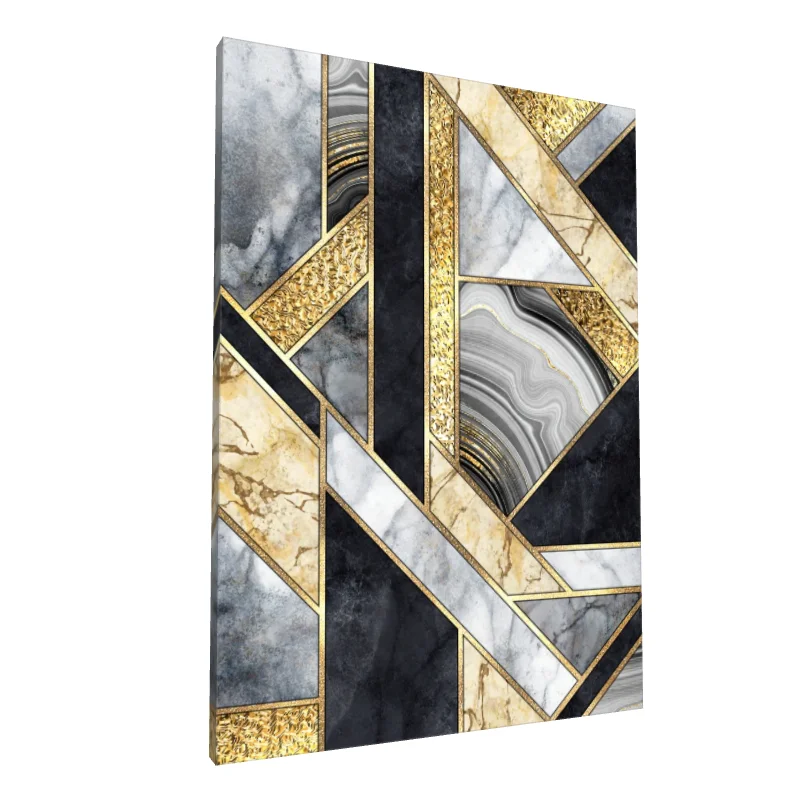 Tablou canvas: Design Geometric cu Accente Aurii (2) - Image 1