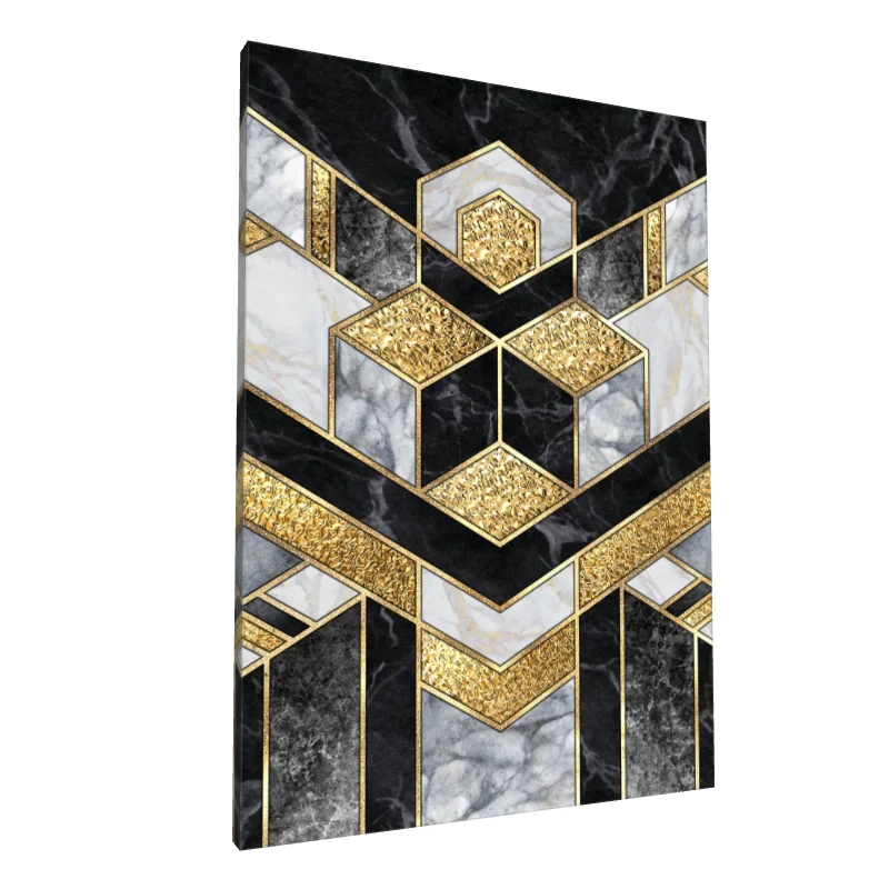 Tablou canvas: Model Geometric cu Accente Aurii - Image 1