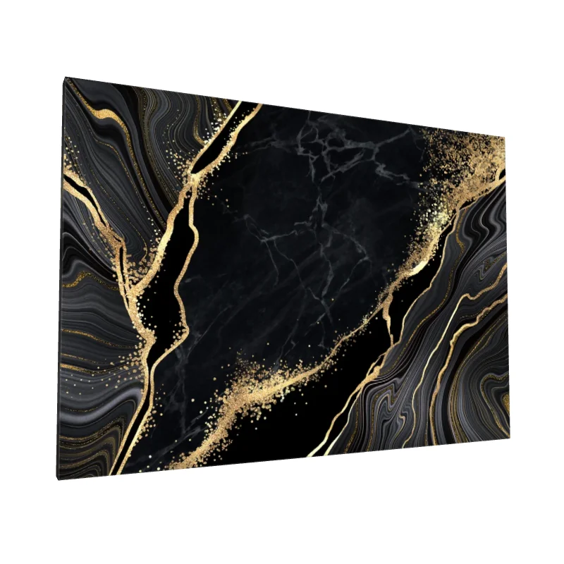 Tablou canvas: Textură Abstractă cu Aur și Negru