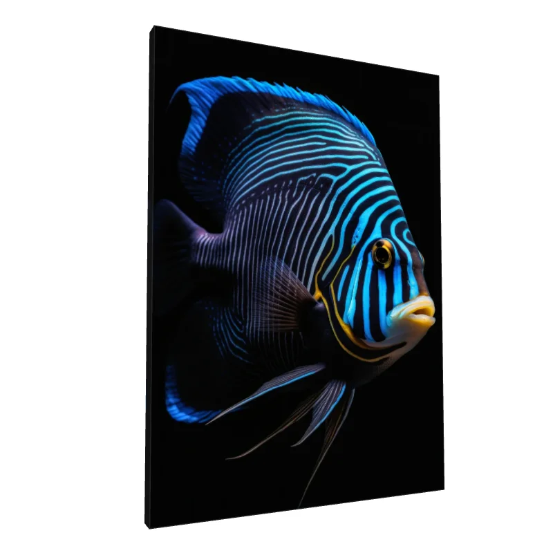 Tablou canvas: Pește Exotic cu Dungi Albastre