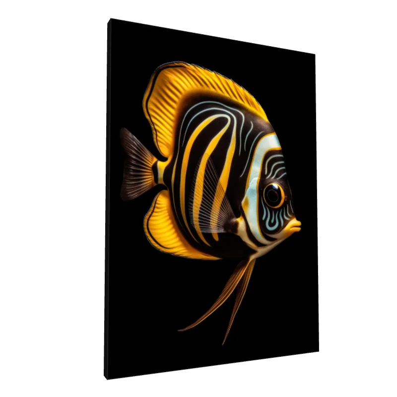 Tablou canvas: Pește Tropical cu Dungi Aurii
