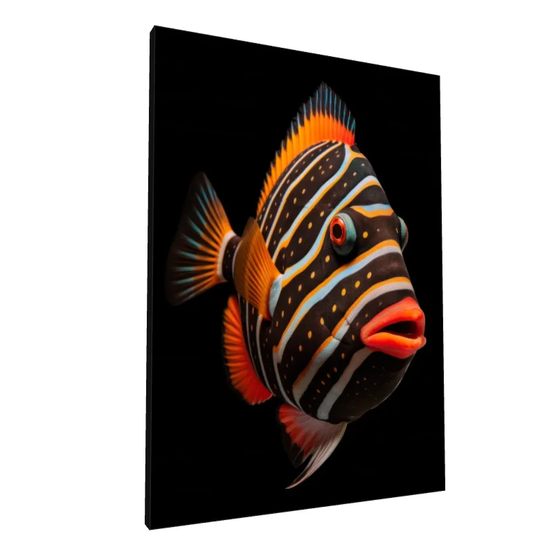 Tablou canvas: Pește Tropical cu Dungi Strălucitoare