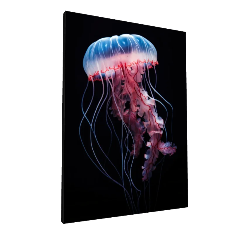 Tablou canvas: Meduză în Tonuri de Albastru și Roșu