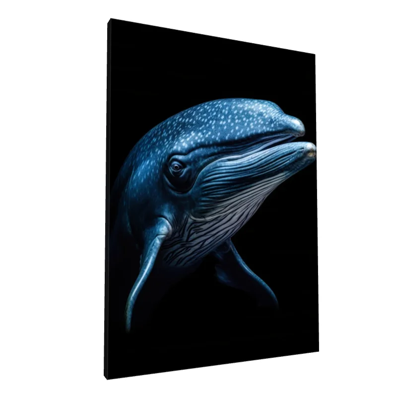 Tablou canvas: Portret de Balena Albastră în Detalii Subacvatice