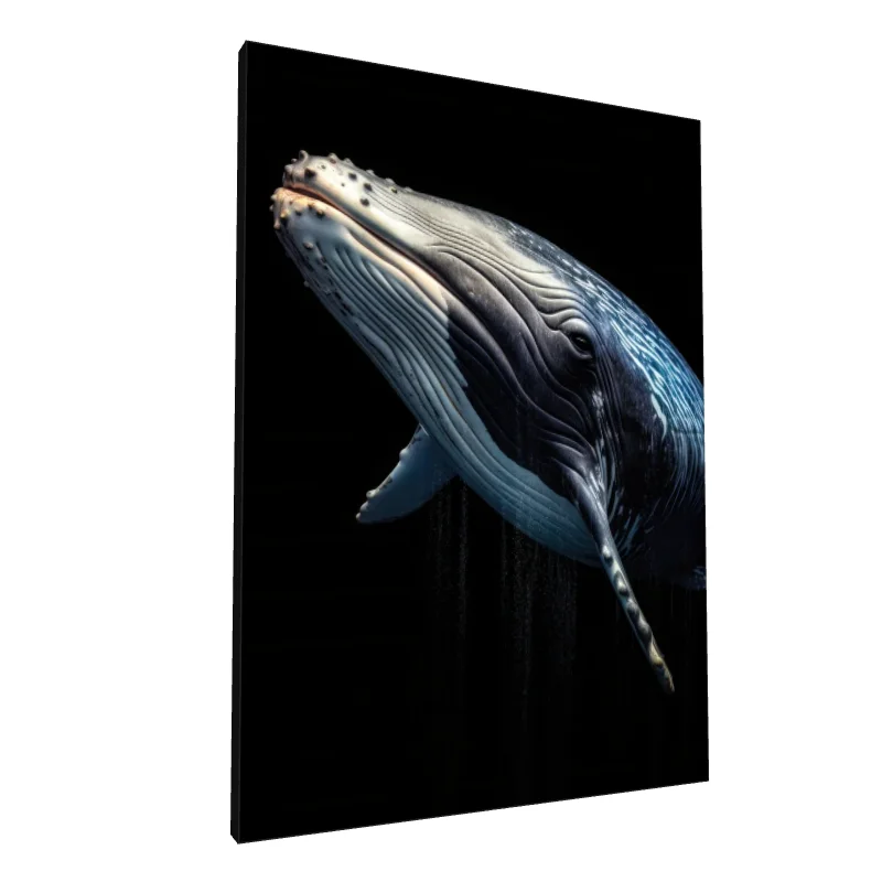Tablou canvas: Balena Albastră în Apă Întunecată