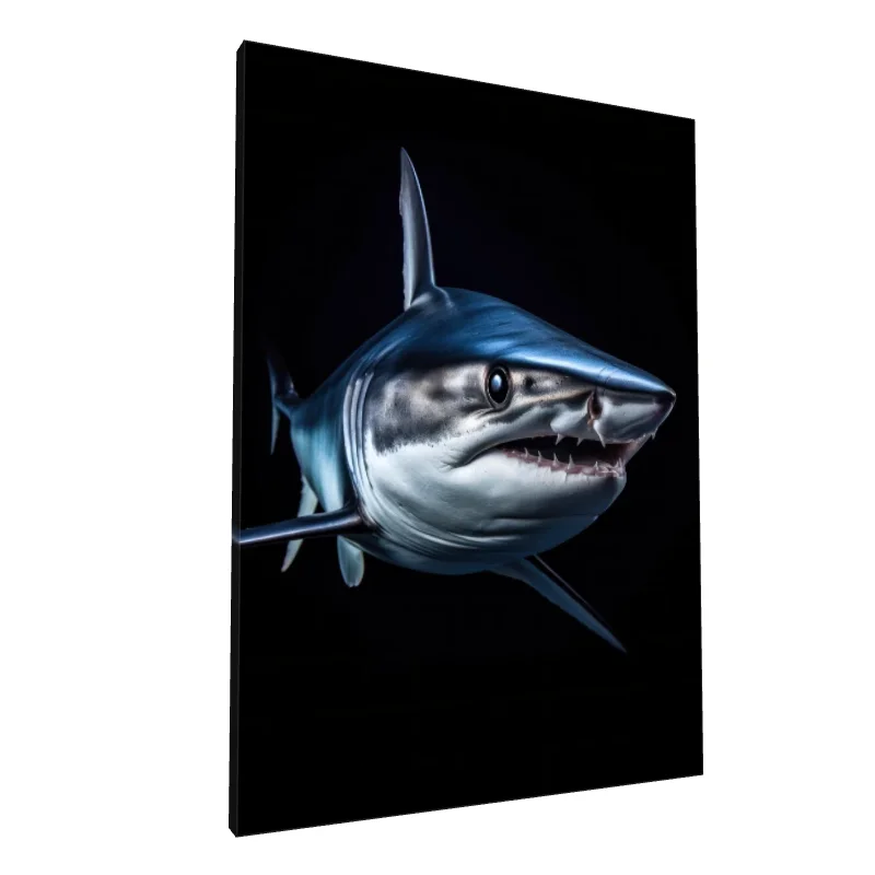 Tablou canvas: Portret Rechin în Albastru Intunecat