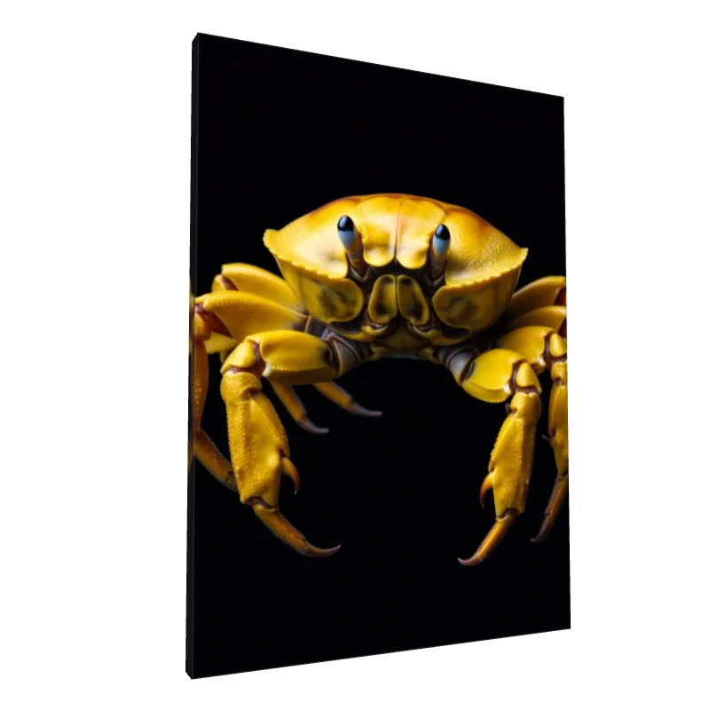 Tablou canvas: Crab Galben pe Fundal Negru - Image 1
