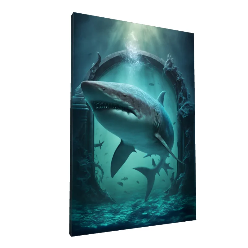 Tablou canvas: Rechin Înotând prin Arc Subacvatic