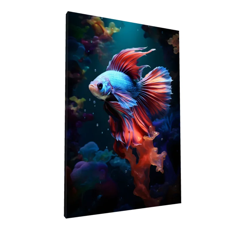Tablou canvas: Pește Betta în Nuante de Albastru și Roșu