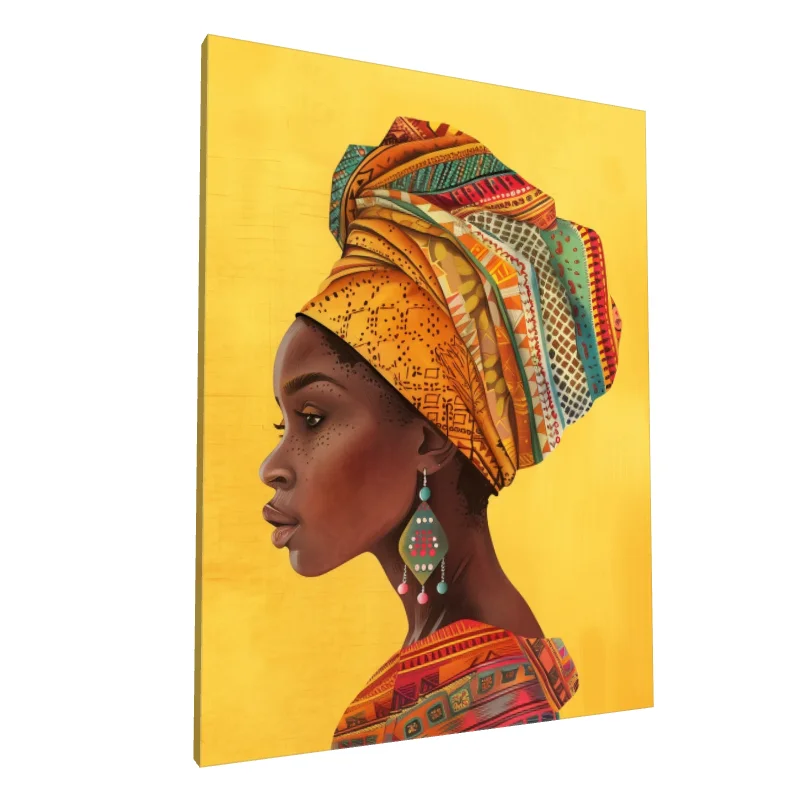 Tablou canvas: Portret de Femeie cu Turban Multicolor