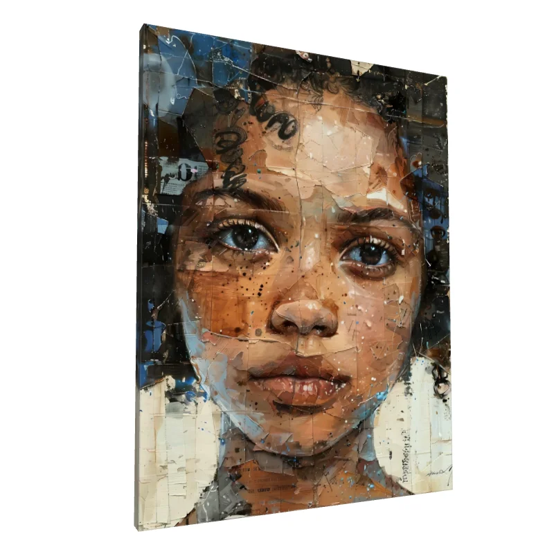 Tablou canvas: Portret de Tânără în Stil African Contemporan