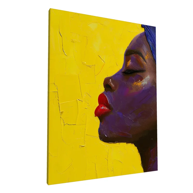 Tablou canvas: Portret African cu Fundal Galben - Image 1