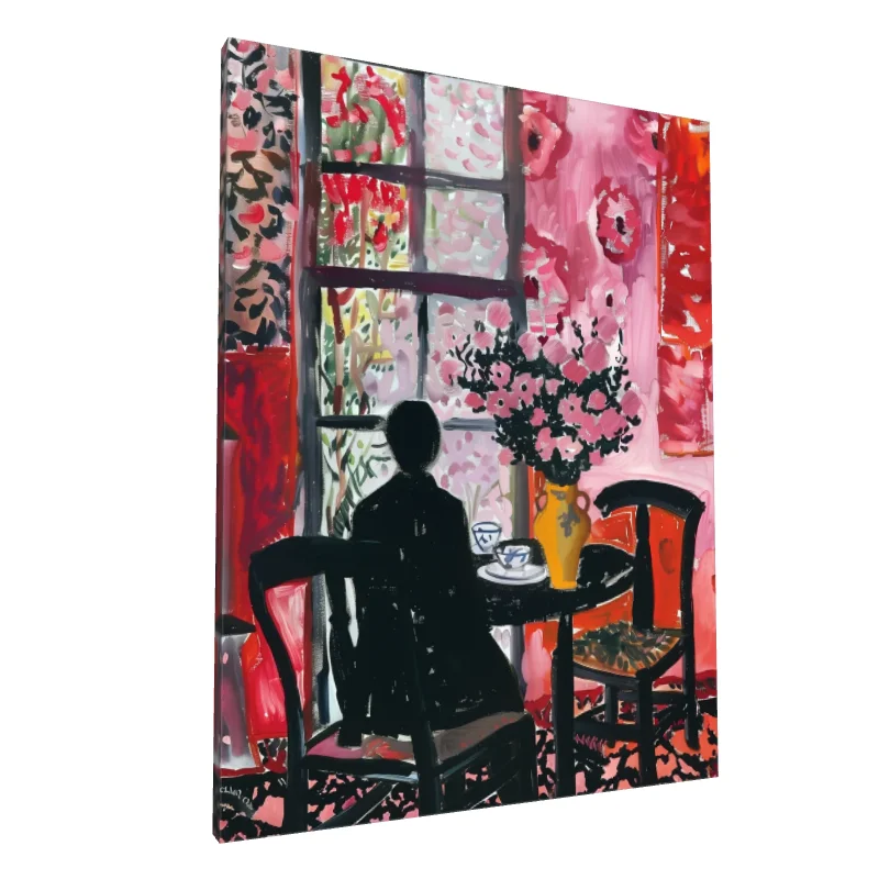 Tablou canvas: Interior Vibrant cu Motive Florale