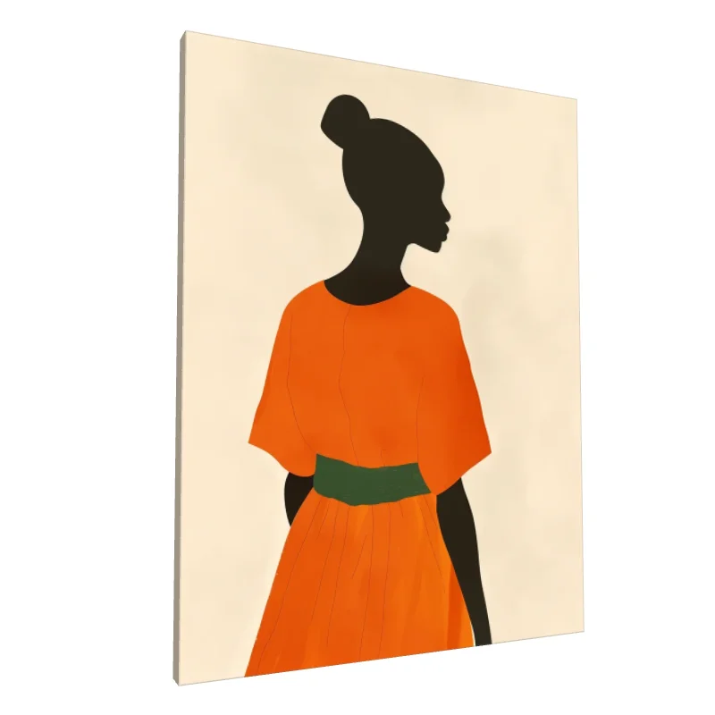 Tablou canvas: Siluetă Elegantă în Portocaliu African - Image 1