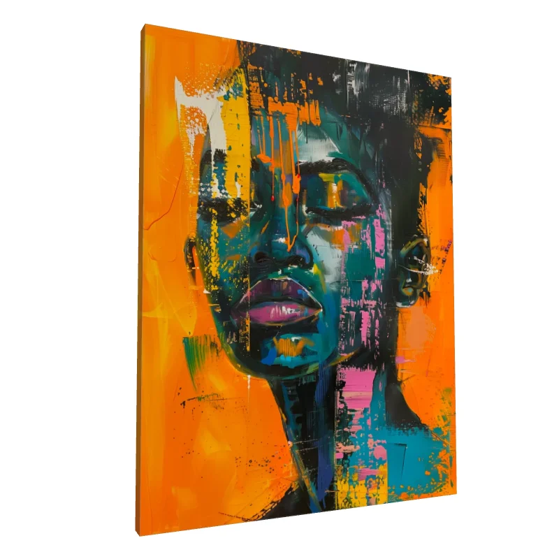 Tablou canvas: Portret Abstract în Culori Vibrante